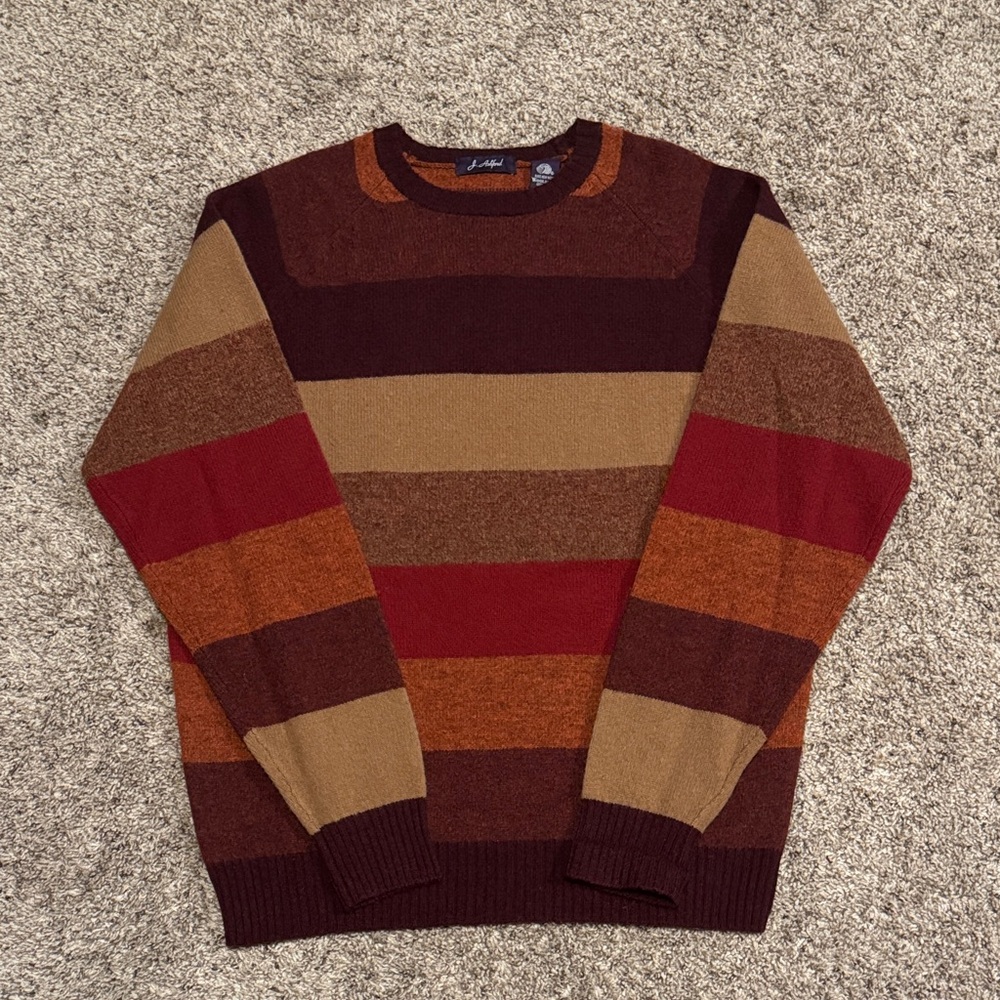 John Ashford Vintage Striped 100% Wool Sweater. Men’s sz Medium